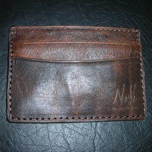 Nash Italian Leather Card Holder Brown